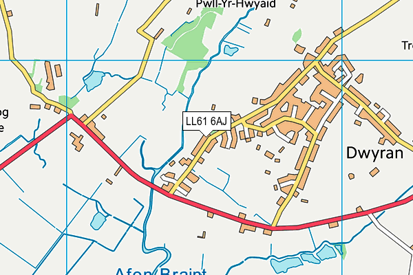 LL61 6AJ map - OS VectorMap District (Ordnance Survey) LL61 6AJ map - OS VectorMap District (Ordnance Survey)