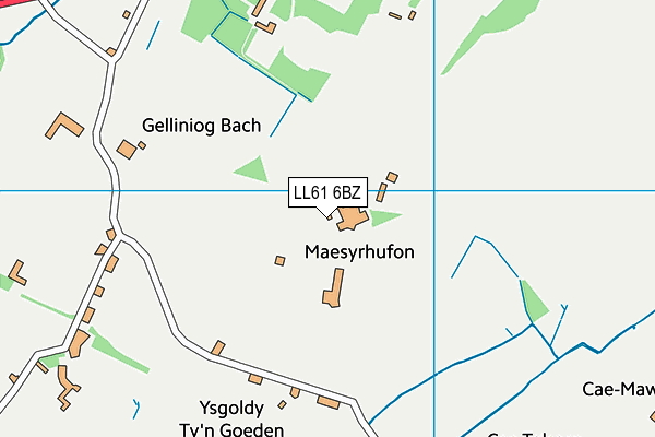 LL61 6BZ map - OS VectorMap District (Ordnance Survey) LL61 6BZ map - OS VectorMap District (Ordnance Survey)