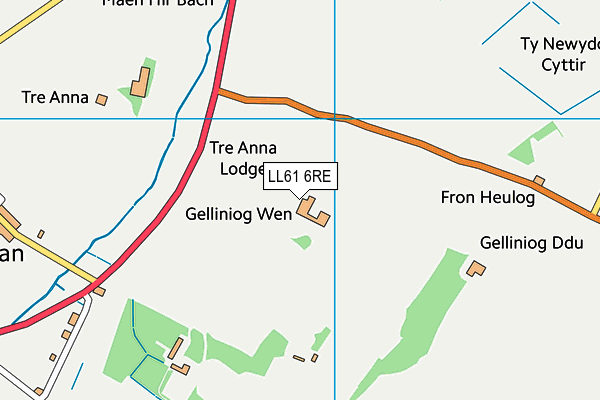 LL61 6RE map - OS VectorMap District (Ordnance Survey) LL61 6RE map - OS VectorMap District (Ordnance Survey)