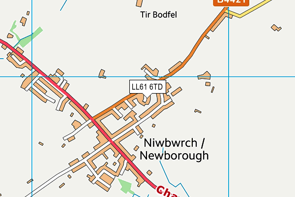 LL61 6TD map - OS VectorMap District (Ordnance Survey) LL61 6TD map - OS VectorMap District (Ordnance Survey)