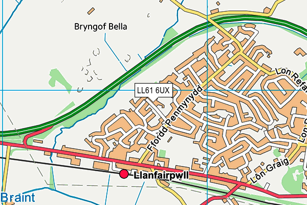 LL61 6UX map - OS VectorMap District (Ordnance Survey) LL61 6UX map - OS VectorMap District (Ordnance Survey)