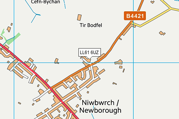 LL61 6UZ map - OS VectorMap District (Ordnance Survey) LL61 6UZ map - OS VectorMap District (Ordnance Survey)