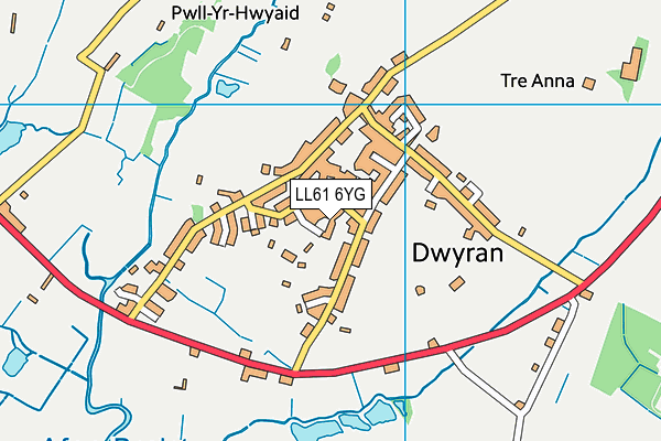 LL61 6YG map - OS VectorMap District (Ordnance Survey) LL61 6YG map - OS VectorMap District (Ordnance Survey)