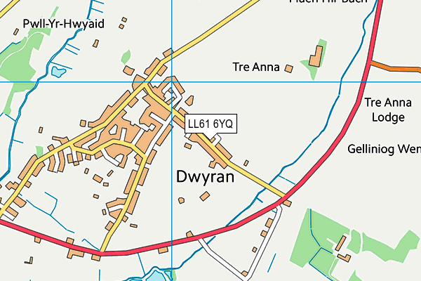 LL61 6YQ map - OS VectorMap District (Ordnance Survey) LL61 6YQ map - OS VectorMap District (Ordnance Survey)