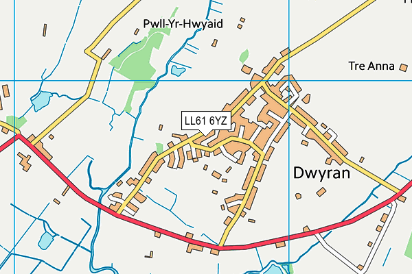 LL61 6YZ map - OS VectorMap District (Ordnance Survey) LL61 6YZ map - OS VectorMap District (Ordnance Survey)