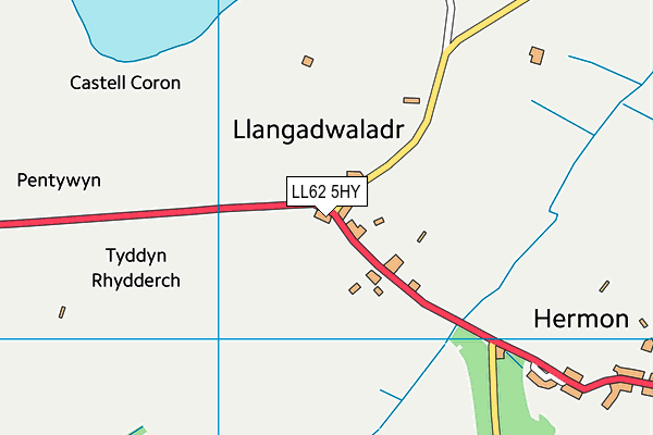 LL62 5HY map - OS VectorMap District (Ordnance Survey) LL62 5HY map - OS VectorMap District (Ordnance Survey)
