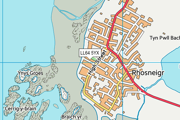 LL64 5YX map - OS VectorMap District (Ordnance Survey) LL64 5YX map - OS VectorMap District (Ordnance Survey)