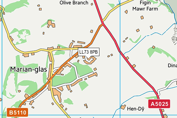 LL73 8PB map - OS VectorMap District (Ordnance Survey) LL73 8PB map - OS VectorMap District (Ordnance Survey)