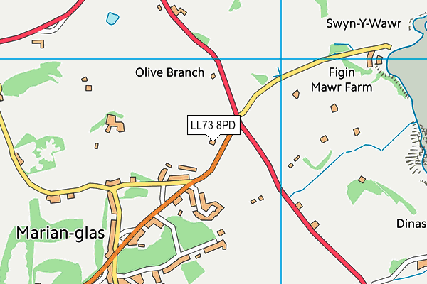 LL73 8PD map - OS VectorMap District (Ordnance Survey) LL73 8PD map - OS VectorMap District (Ordnance Survey)