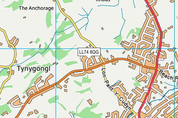 LL74 8QG map - OS VectorMap District (Ordnance Survey) LL74 8QG map - OS VectorMap District (Ordnance Survey)