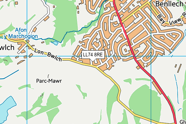 LL74 8RE map - OS VectorMap District (Ordnance Survey) LL74 8RE map - OS VectorMap District (Ordnance Survey)
