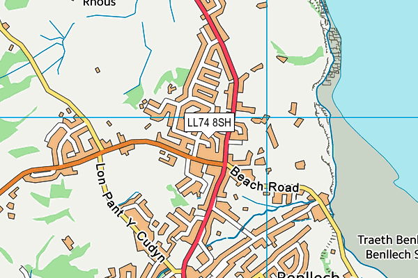 LL74 8SH map - OS VectorMap District (Ordnance Survey) LL74 8SH map - OS VectorMap District (Ordnance Survey)