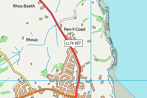 LL74 8ST map - OS VectorMap District (Ordnance Survey) LL74 8ST map - OS VectorMap District (Ordnance Survey)