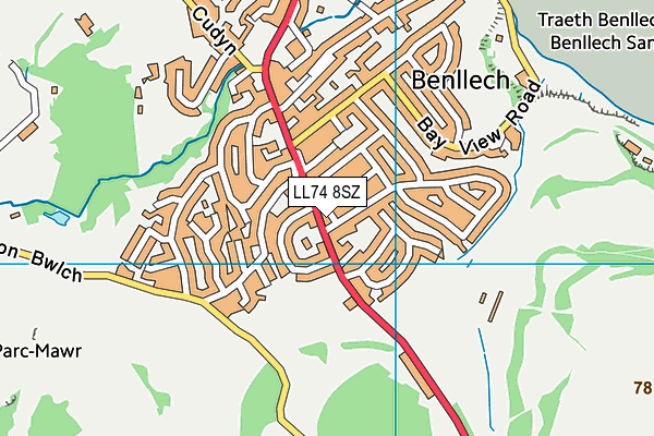 LL74 8SZ map - OS VectorMap District (Ordnance Survey) LL74 8SZ map - OS VectorMap District (Ordnance Survey)