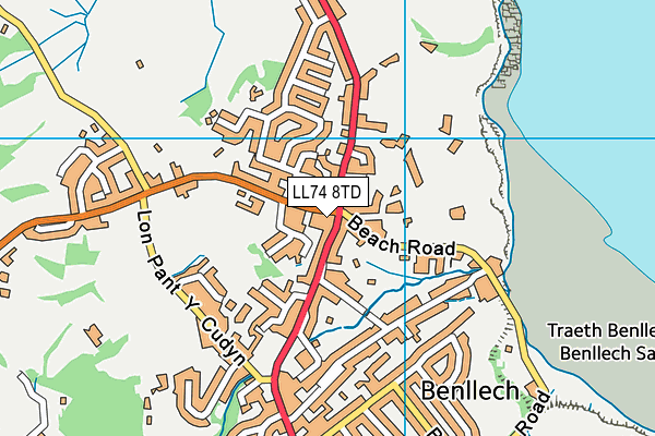 LL74 8TD map - OS VectorMap District (Ordnance Survey) LL74 8TD map - OS VectorMap District (Ordnance Survey)