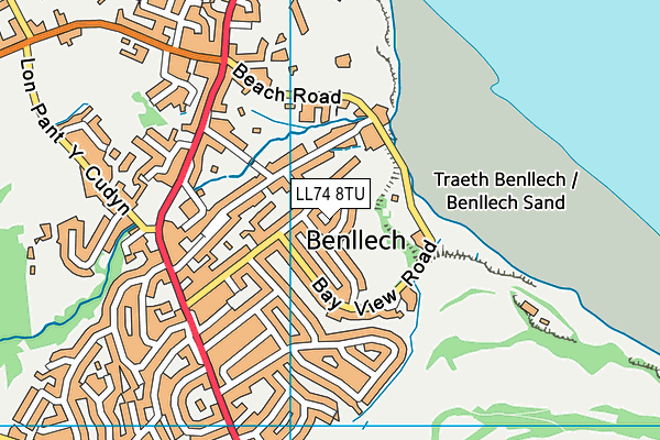 LL74 8TU map - OS VectorMap District (Ordnance Survey) LL74 8TU map - OS VectorMap District (Ordnance Survey)