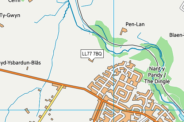 LL77 7BQ map - OS VectorMap District (Ordnance Survey) LL77 7BQ map - OS VectorMap District (Ordnance Survey)