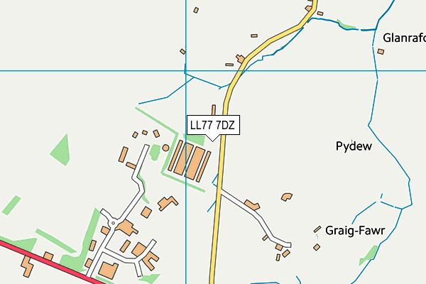 LL77 7DZ map - OS VectorMap District (Ordnance Survey) LL77 7DZ map - OS VectorMap District (Ordnance Survey)