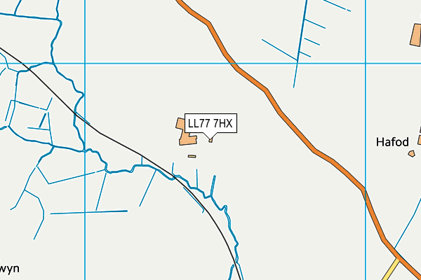 LL77 7HX map - OS VectorMap District (Ordnance Survey) LL77 7HX map - OS VectorMap District (Ordnance Survey)