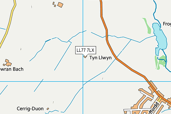LL77 7LX map - OS VectorMap District (Ordnance Survey) LL77 7LX map - OS VectorMap District (Ordnance Survey)
