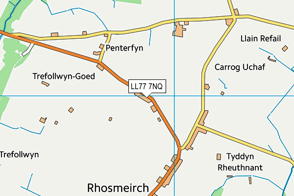 LL77 7NQ map - OS VectorMap District (Ordnance Survey)