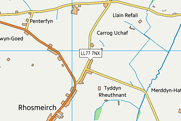 LL77 7NX map - OS VectorMap District (Ordnance Survey) LL77 7NX map - OS VectorMap District (Ordnance Survey)