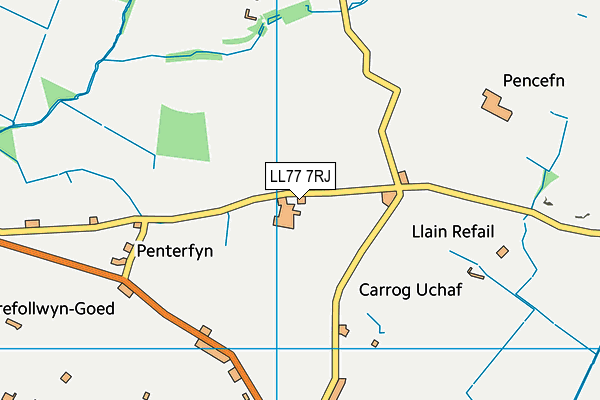 LL77 7RJ map - OS VectorMap District (Ordnance Survey) LL77 7RJ map - OS VectorMap District (Ordnance Survey)