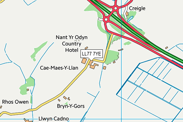 LL77 7YE map - OS VectorMap District (Ordnance Survey) LL77 7YE map - OS VectorMap District (Ordnance Survey)