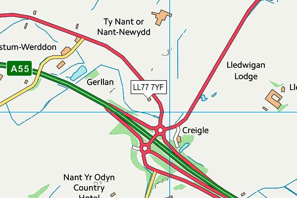 LL77 7YF map - OS VectorMap District (Ordnance Survey) LL77 7YF map - OS VectorMap District (Ordnance Survey)