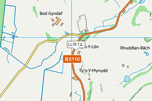 LL78 7JL map - OS VectorMap District (Ordnance Survey) LL78 7JL map - OS VectorMap District (Ordnance Survey)