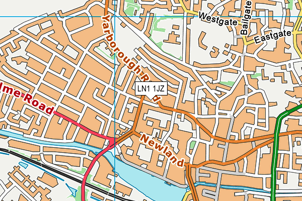 LN1 1JZ map - OS VectorMap District (Ordnance Survey) LN1 1JZ map - OS VectorMap District (Ordnance Survey)