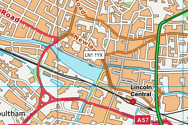 LN1 1YX map - OS VectorMap District (Ordnance Survey)