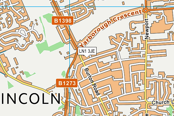 LN1 3JE map - OS VectorMap District (Ordnance Survey) LN1 3JE map - OS VectorMap District (Ordnance Survey)