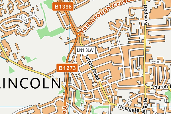 LN1 3LW map - OS VectorMap District (Ordnance Survey) LN1 3LW map - OS VectorMap District (Ordnance Survey)