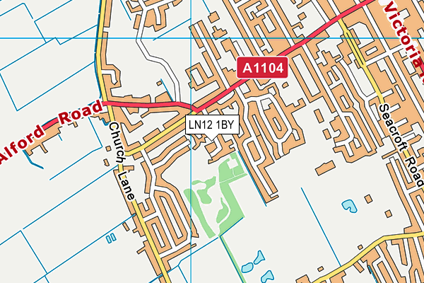 LN12 1BY map - OS VectorMap District (Ordnance Survey)