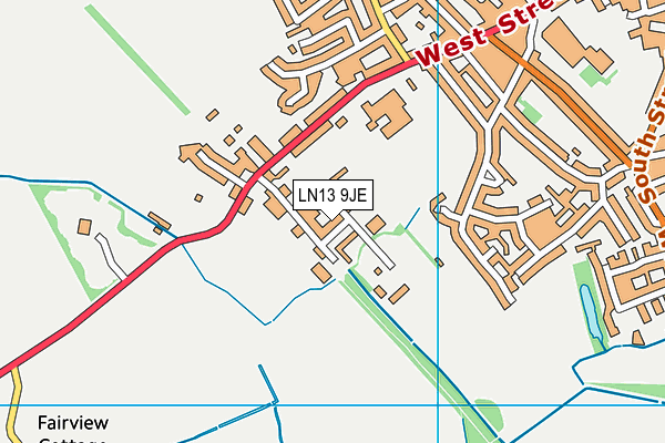 LN13 9JE map - OS VectorMap District (Ordnance Survey)