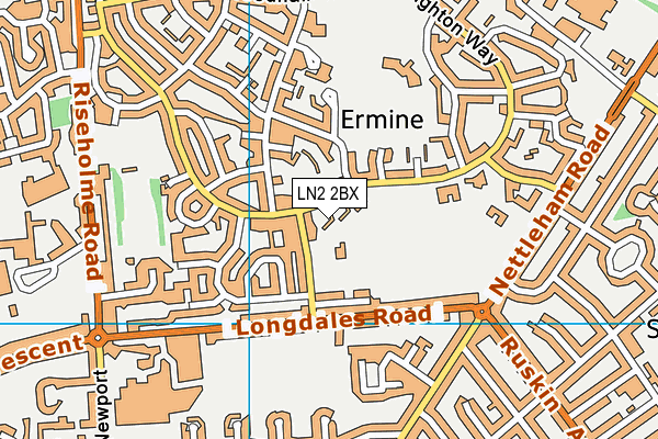 LN2 2BX map - OS VectorMap District (Ordnance Survey) LN2 2BX map - OS VectorMap District (Ordnance Survey)