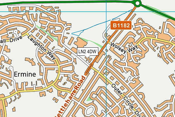 LN2 4DW map - OS VectorMap District (Ordnance Survey) LN2 4DW map - OS VectorMap District (Ordnance Survey)