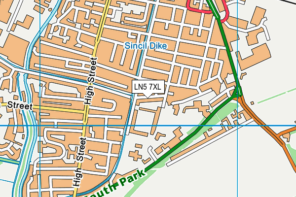 LN5 7XL map - OS VectorMap District (Ordnance Survey)