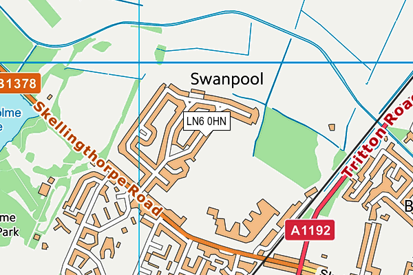 LN6 0HN map - OS VectorMap District (Ordnance Survey) LN6 0HN map - OS VectorMap District (Ordnance Survey)