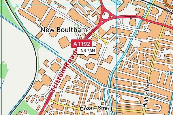 LN6 7AN map - OS VectorMap District (Ordnance Survey)