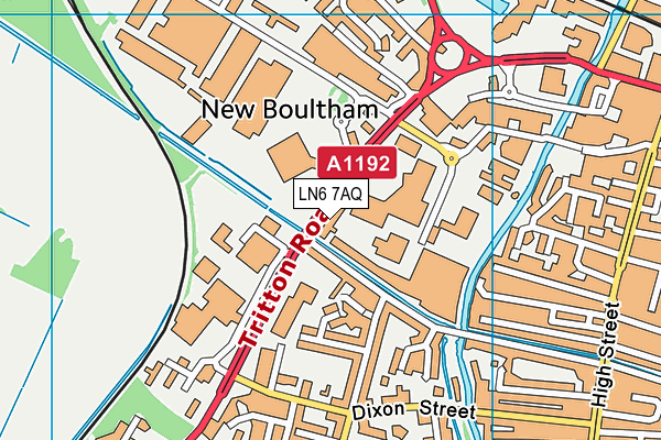 LN6 7AQ map - OS VectorMap District (Ordnance Survey)