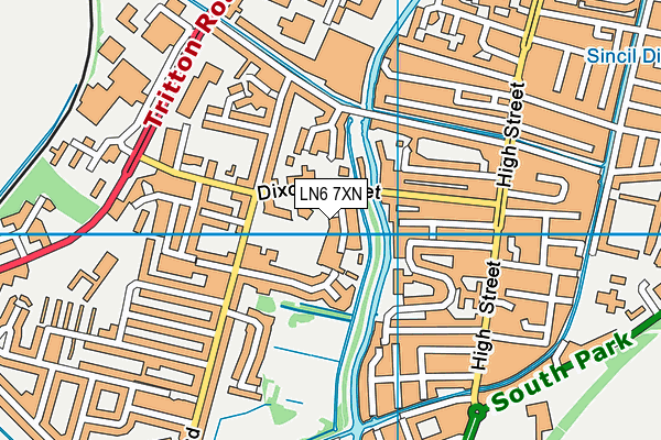 LN6 7XN map - OS VectorMap District (Ordnance Survey)