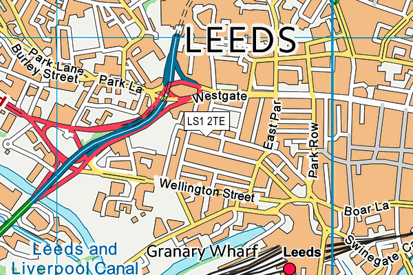 LS1 2TE map - OS VectorMap District (Ordnance Survey)