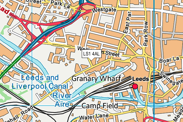 LS1 4AL map - OS VectorMap District (Ordnance Survey)