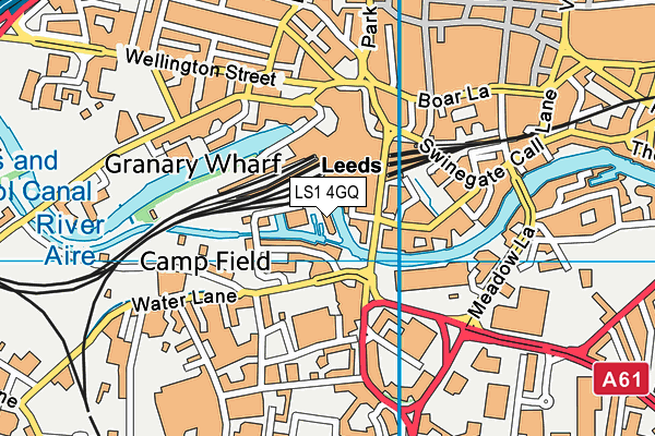 LS1 4GQ map - OS VectorMap District (Ordnance Survey)