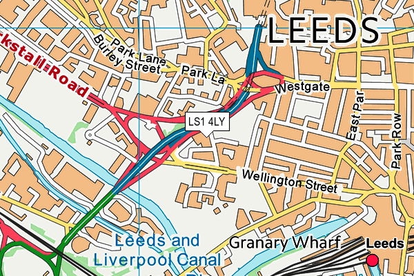 LS1 4LY map - OS VectorMap District (Ordnance Survey) LS1 4LY map - OS VectorMap District (Ordnance Survey)