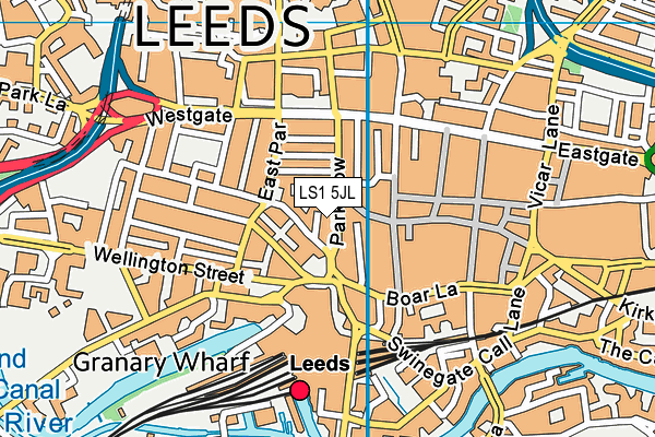 LS1 5JL map - OS VectorMap District (Ordnance Survey) LS1 5JL map - OS VectorMap District (Ordnance Survey)