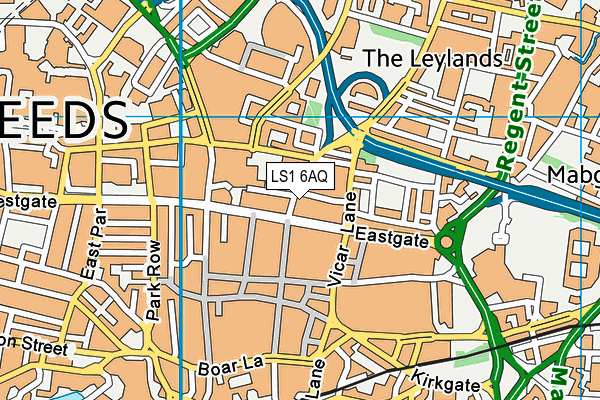 LS1 6AQ map - OS VectorMap District (Ordnance Survey) LS1 6AQ map - OS VectorMap District (Ordnance Survey)