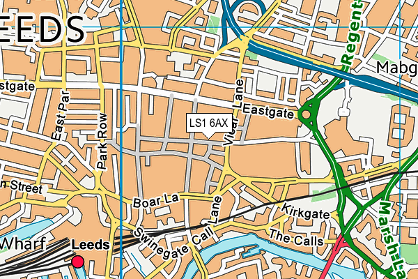 LS1 6AX map - OS VectorMap District (Ordnance Survey) LS1 6AX map - OS VectorMap District (Ordnance Survey)